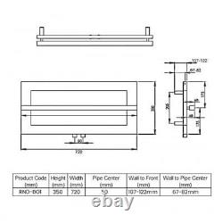 Radiateur sèche-serviettes design Reina Breno 350mm H x 720mm W Chromé