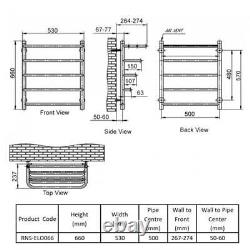 Radiateur sèche-serviettes design Reina Elvo 660mm H x 530mm L en acier inoxydable poli