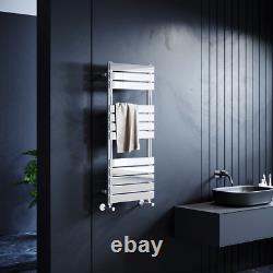 Radiateur sèche-serviettes design à panneau plat chromé pour salle de bains 1200 x 500 mm