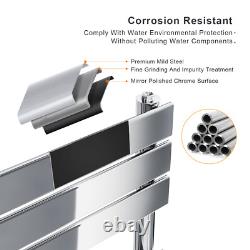 Radiateur sèche-serviettes design à panneau plat chromé pour salle de bains 1200 x 500 mm