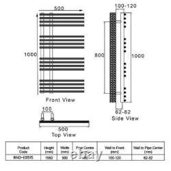 Radiateur sèche-serviettes design chauffant Reina Elisa 1550 mm H x 500 mm L chromé