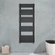 Radiateur S&egrave;che-serviettes Design Chauffant Pour Salle De Bain, Panneau Plat Noir, 1600 X 450 Mm