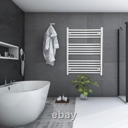 Radiateur sèche-serviettes design chromé chauffant 700 mm de large x 800 mm de haut pour salle de bain, Royaume-Uni