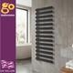 Radiateur S&egrave;che-serviettes Design Mural Noir Moderne &agrave; Panneau Ovale 161 X 50 Cm
