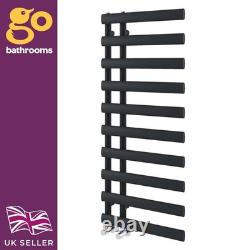 Radiateur sèche-serviettes design mural noir moderne à panneau ovale 161 x 50 cm