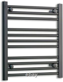Radiateur sèche-serviettes design noir de 700 mm de large avec échelle chauffante pour salle de bain Royaume-Uni