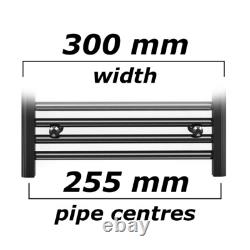 Radiateur sèche-serviettes design noir mat chauffant de 1600 mm de haut pour salle de bain, grand sèche-serviettes  
 <br/>
 