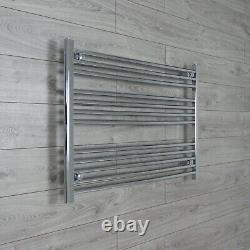 Radiateur sèche-serviettes designer droit chrome 900 mm de large avec échelle chauffante pour salle de bain