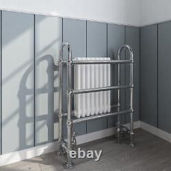 Radiateur sèche-serviettes double style victorien pour salle de bains 904 x 674 mm blanc