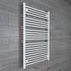 Radiateur S&egrave;che-serviettes Droit Blanc 900 Mm De Large, Design &eacute;chelle Pour Salle De Bain Chauff&eacute;e