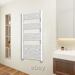 Radiateur sèche-serviettes droit blanc anthracite pour salle de bain avec robinet libre