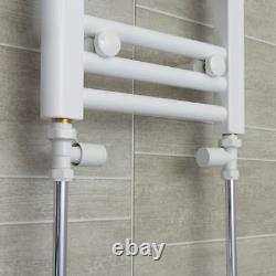 Radiateur sèche-serviettes droit blanc chauffant pour salle de bain, 700mm de largeur et 800mm de hauteur