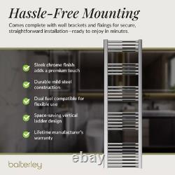 Radiateur sèche-serviettes droit chauffant, 383W, 400 x 1800mm, Chrome