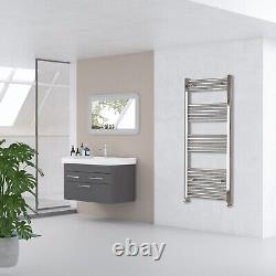 Radiateur sèche-serviettes droit chauffant pour salle de bain en chrome noir