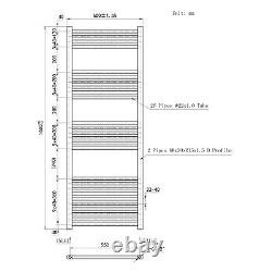 Radiateur sèche-serviettes droit chauffant pour salle de bain en chrome noir