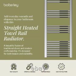 Radiateur sèche-serviettes droit chauffé, 431W, 500 x 1500mm, Chrome