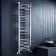 Radiateur S&egrave;che-serviettes Droit Chrom&eacute; Avec Robinets De Chauffage<br/>