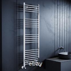 Radiateur sèche-serviettes droit chromé avec robinets de chauffage	 

 <br/>