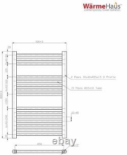 Radiateur sèche-serviettes droit contemporain chauffé Rad 800 x 500 Chrome