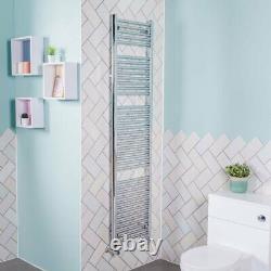 Radiateur sèche-serviettes droit contemporain pour salle de bains 1800 x 450 Chrome