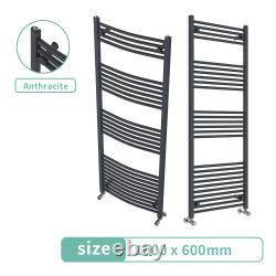 Radiateur sèche-serviettes droit courbé chauffant anthracite échelle pour salle de bain