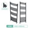 Radiateur Sèche-serviettes Droit Courbé Chauffant Anthracite échelle Pour Salle De Bain