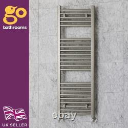 Radiateur sèche-serviettes droit échelle en nickel brossé pour salle de bain 1200x400