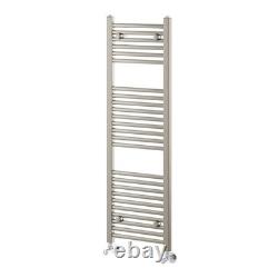 Radiateur sèche-serviettes droit échelle en nickel brossé pour salle de bain 1200x400