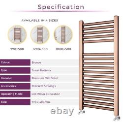 Radiateur sèche-serviettes droit échelle pour salle de bain en bronze cuivré 770x400