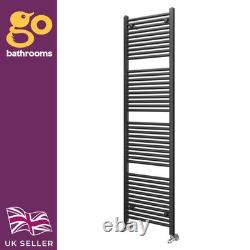Radiateur sèche-serviettes droit échelle pour salle de bain noir mat 1800 x 500 mm