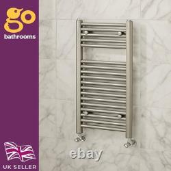 Radiateur sèche-serviettes droit en échelle pour salle de bain en nickel brossé 770x500