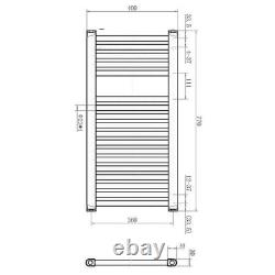Radiateur sèche-serviettes droit gris gunmetal pour salle de bain 770x400