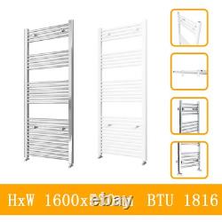 Radiateur sèche-serviettes droit moderne blanc chrome échelle chauffante