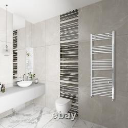 Radiateur sèche-serviettes droit moderne blanc chrome échelle chauffante