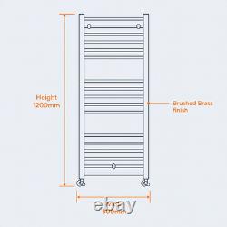 Radiateur sèche-serviettes échelle en laiton brossé, mural pour salle de bain, 7 tailles