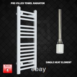 Radiateur sèche-serviettes électrique blanc 400x800 mm à panneau plat pour salle de bain