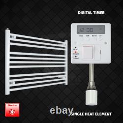 Radiateur sèche-serviettes électrique blanc chauffant 1000x600 mm à panneau plat pour salle de bain