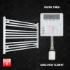 Radiateur S&egrave;che-serviettes &eacute;lectrique Blanc Chauffant 1000x600 Mm &agrave; Panneau Plat Pour Salle De Bain