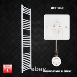 Radiateur sèche-serviettes électrique blanc chauffant 400x1600 mm à panneau plat pour salle de bain