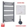 Radiateur S&egrave;che-serviettes &eacute;lectrique Chauffant Anthracite 600x1000 Mm &agrave; Panneau Plat Pour Salle De Bain