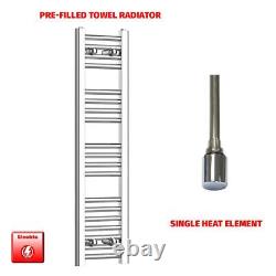 Radiateur sèche-serviettes électrique chauffant chromé 1000 x 300 mm pour salle de bain, prérempli HTR