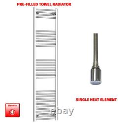 Radiateur sèche-serviettes électrique chauffant chromé 500 mm à panneau plat pour salle de bains