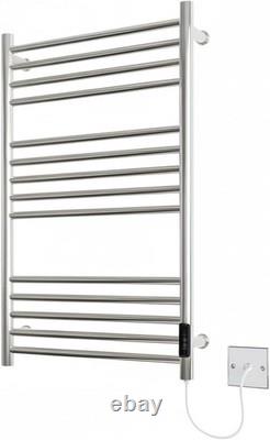 Radiateur sèche-serviettes électrique chauffant en acier inoxydable Manissa Siena 500 mm L x 720 mm H Mi