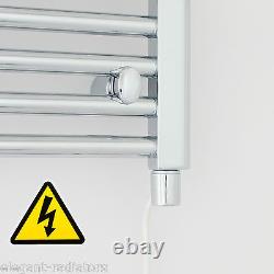 Radiateur sèche-serviettes électrique chromé 1200 x 600 mm pré-rempli HTR pour salle de bain