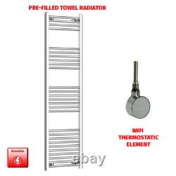 Radiateur sèche-serviettes électrique chromé 1600 x 400 mm pré-rempli HTR pour salle de bain