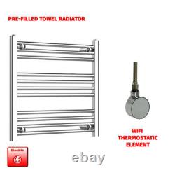 Radiateur sèche-serviettes électrique chromé 600 x 600 mm pré-rempli HTR pour salle de bain