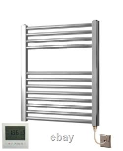 Radiateur sèche-serviettes électrique chromé Manissa avec minuterie/thermostat de pièce