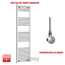 Radiateur sèche-serviettes électrique chromé chauffant de 400 mm de large, design pour salle de bain, chauffe-serviettes