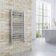 Radiateur Sèche-serviettes électrique Chromé Droit Pour Salle De Bain Avec Thermostatique