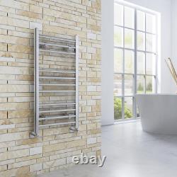 Radiateur sèche-serviettes électrique chromé droit pour salle de bain avec thermostatique